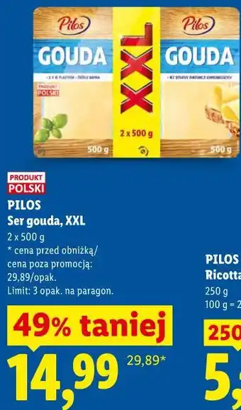 Lidl PILOS Ser gouda, XXL oferta