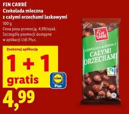 Lidl FIN CARRÉ Czekolada mleczna z całymi orzechami laskowymi oferta
