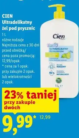 Lidl CIEN Ultradelikatny żel pod prysznic oferta