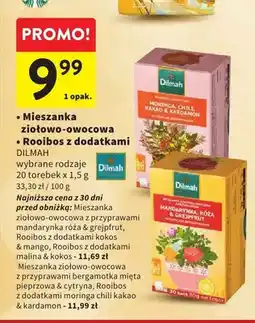 Intermarche Mieszanka ziołowo-owocowa z przyprawami mandarynka róża & grejpfrut DILMAH oferta