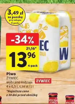 Intermarche Piwo Żywiec Jasne Lekkie 4-pak oferta