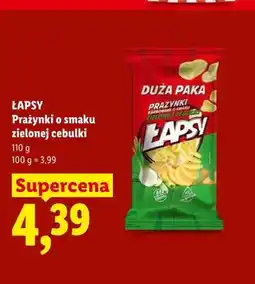 Lidl Prażynki o smaku zielonej cebulki Łapsy oferta