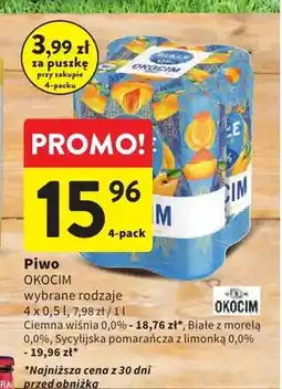 Intermarche Piwo Okocim Ciemna Wiśnia 0,0% 4-pak oferta