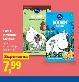 Lidl Herbatniki Chocolate Biscuits Muminki Fazer oferta