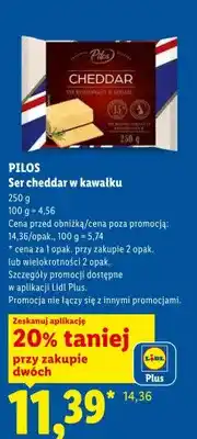 Lidl Ser cheddar w kawałku Pilos oferta