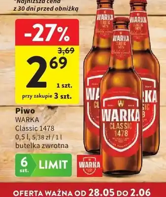 Intermarche Piwo Warka Classic 1478 oferta