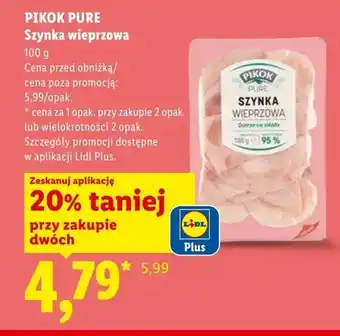 Lidl Szynka wieprzowa Pikok Pure oferta