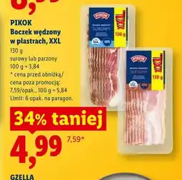Lidl Boczek wędzony w plastrach XXL surowy PIKOK oferta