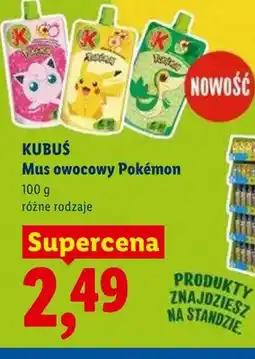 Lidl Mus owocowy Pokémon KUBUŚ oferta