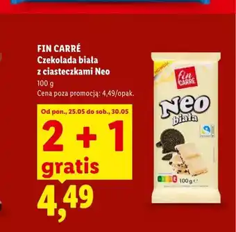 Lidl Czekolada biała z ciasteczkami Neo FIN CARRÉ oferta