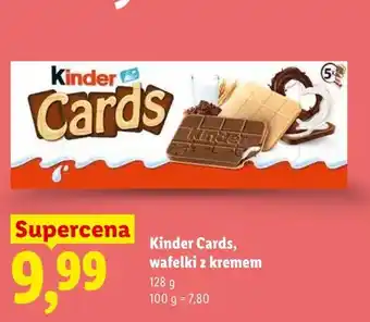 Lidl Wafelki z kremem Kinder Cards oferta
