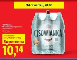Lidl Woda mineralna niegazowana Cisowianka 6-pak oferta