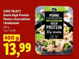 Lidl Danie High Protein Penne z kurczakiem i brokułami CHEF SELECT oferta