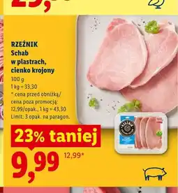 Lidl Schab w plastrach cienko krojony Rzeźnik oferta