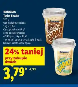 Lidl Twist Shake Bakoma wanilia oferta