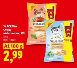 Lidl Chipsy wielozbożowe smak pomidor z bazylią XXL Snack Day oferta