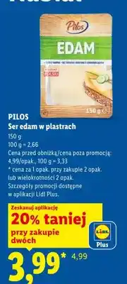 Lidl Ser edam w plastrach Pilos oferta