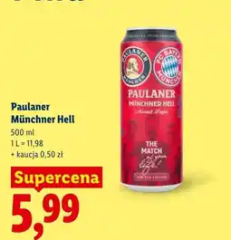 Lidl Piwo Paulaner Münchner Hell oferta