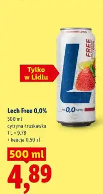 Lidl Piwo bezalkoholowe Lech Free 0,0% cytryna-truskawka oferta