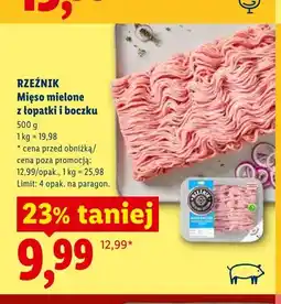 Lidl Mięso mielone z łopatki i boczku Rzeźnik oferta