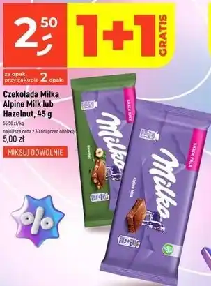 Milka Czekolada Alpine Milk lub Hazelnut