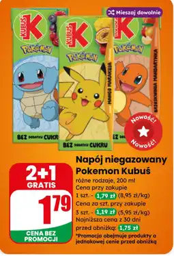 Dino Kubuś Napój niegazowany Pokemon oferta