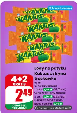 Dino Kaktus Lody na patyku cytryna truskawka oferta