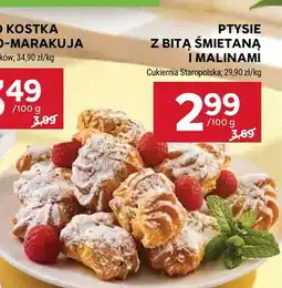 Stokrotka Ptysie z bitą śmietaną i malinami Cukiernia Staropolska oferta