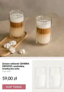 Homla Zestaw szklanek CEMBRA GROOVE z podwójną ścianką bez ucha oferta