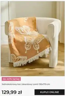 Home&You Jednokolorowy koc żakardowy Lomli 130x170cm oferta