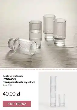 Homla Zestaw szklanek LYNNASO transparentnych wysokich 4-pak oferta