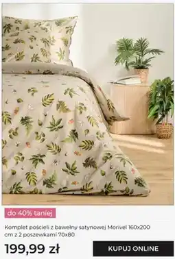 Home&You Komplet pościeli z bawełny satynowej Morivel 160x200cm z 2 poszewkami 70x80 oferta