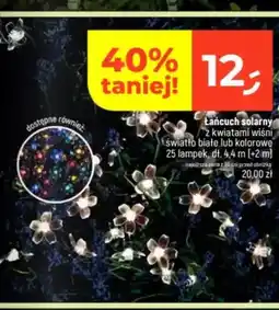 Dealz Łańcuch solarny z kwiatami wiśni światło białe 25 lampek dł. 4,4m (+2m) oferta