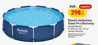 Basen stelażowy Bestway Steel Pro śr. 305cm wys. 76cm zawiera filtrację