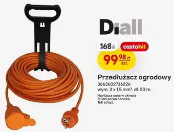 Przedłużacz ogrodowy Diall wym. 3x1,5mm² dł. 20m