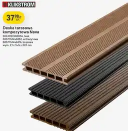 Castorama Deska tarasowa kompozytowa Klikstrom Neva antracytowa 2,1x14,5x220cm oferta