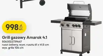 Grill gazowy Amarok 4.1 ruszt żeliwny wym. rusztu 61x41,5cm wys. grilla 106cm