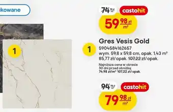 Gres Vesis Gold wym. 59,8x59,8cm
