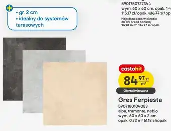 Gres Ferpiesta alba wym. 60x60x2cm