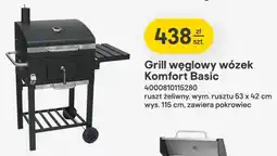 Castorama Grill węglowy wózek Komfort Basic ruszt żeliwny wym. rusztu 53x42cm wys. 115cm zawiera pokrowiec oferta