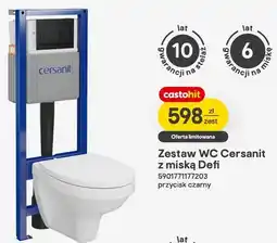 Castorama Zestaw WC Cersanit z miską Defi przycisk czarny oferta