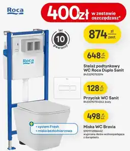 Castorama Miska WC Bravia bezkołnierzowa z systemem Fresh i wypinaną deską wolnoopadającą z duroplastu oferta