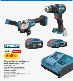 Castorama Zestaw bezszczotkowych elektronarzędzi 18V Erbauer oferta