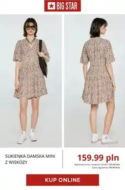 Big Star Sukienka damska mini z wiskozy Big Star oferta