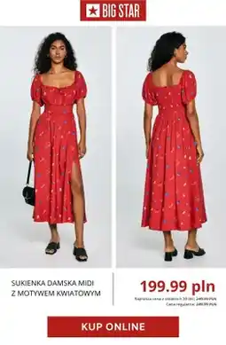 Big Star Sukienka damska midi z motywem kwiatowym Big Star oferta