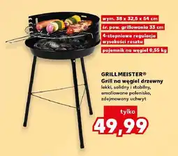 Kaufland Grill na węgiel drzewny GRILLMEISTER wym. 38x32,5x54cm oferta
