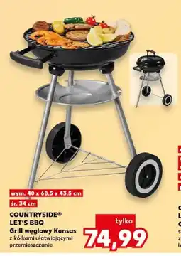 Kaufland Grill węglowy Kansas COUNTRYSIDE LET'S BBQ wym. 40x68,5x43,5cm oferta