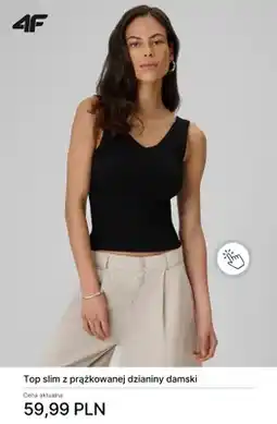 4F Top slim z prążkowanej dzianiny damski 4F oferta