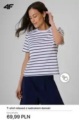 4F T-shirt relaxed z nadrukiem damski 4F oferta
