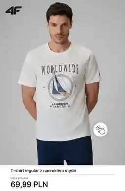 4F T-shirt regular z nadrukiem męski 4F oferta